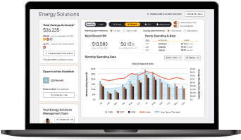 Laptop with energy solutions data